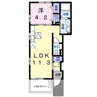 ハピネス沼田【1階】の間取り