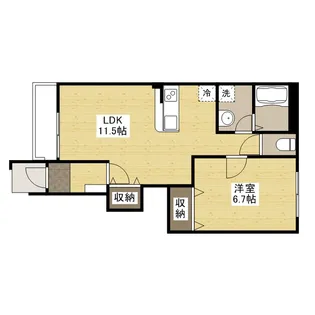 ヒュッゲ【1階】の間取り