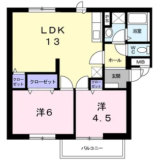 ニューエルディム山本【2階】の間取り