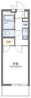 レオパレスリバーサイドにしろく【104号室】の間取り