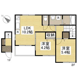 ビブレ・つぼい【2階】の間取り
