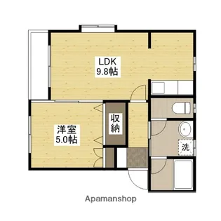 フローラ大内Ⅲ【202号室】の間取り