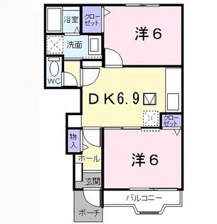 プリティーユニゾン【1階】の間取り