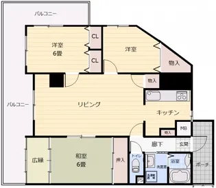 EFTー牛田東【301号室号室】の間取り