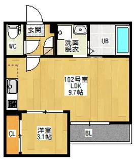 GRANDTICモンテキュール(仮称長束Ⅲ)【102号室号室】の間取り
