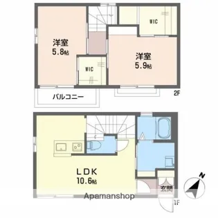 コーポ梅口【1階】の間取り
