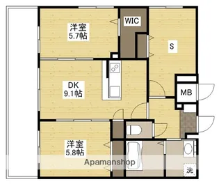 サムティレジデンス平和大通り【15階】の間取り