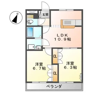 BLUE COSMO・F【2階】の間取り