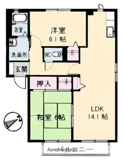 ハイツ上祗園 B棟【2階】の間取り