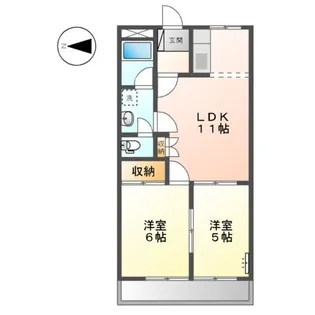 ルミナス八幡【1階】の間取り