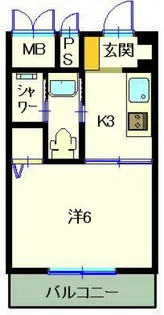 第6みぞたコーポ【303号室号室】の間取り