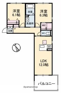 シャイネンせせら【1階】の間取り