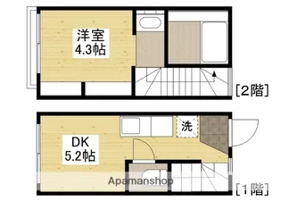 広島県広島市東区戸坂くるめ木2丁目【テラスハウス】の間取り