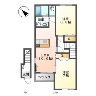 サンガーデン2【2階】の間取り