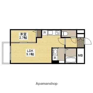 月光南観音弐番館【1階】の間取り