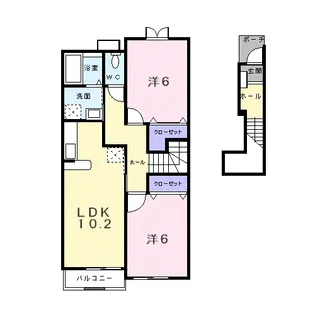 ソレイユ1番館【2階】の間取り