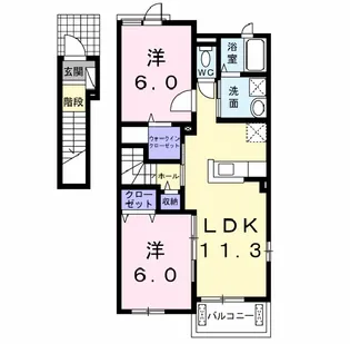 リヴェール・アン【2階】の間取り