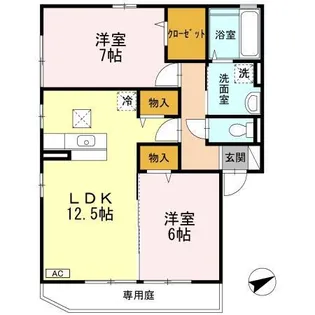 サニーヒル【1階】の間取り