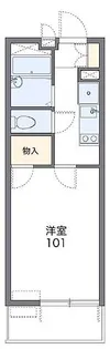 レオパレスリバーサイドにしろく【303号室】の間取り