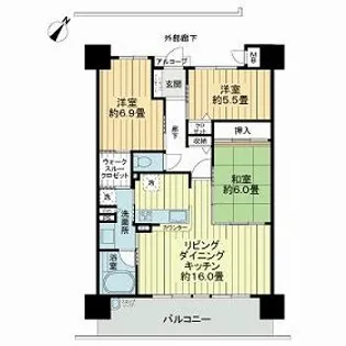 サーパスシティ廿日市地御前【12階】の間取り
