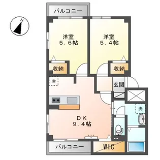 フェリーチェ東野【1階】の間取り