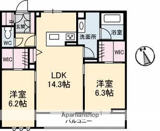 グランベレオ【2階】の間取り