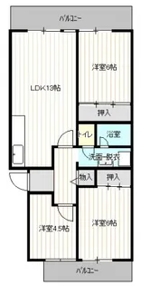 鈴が峰第5団地 6号棟【402号室号室】の間取り