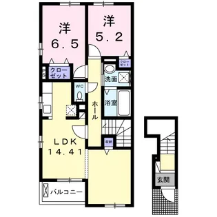 ウッドスプリング有田【2階】の間取り
