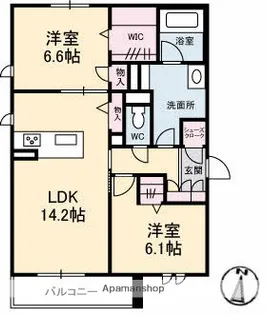 エコルフロント【2階】の間取り