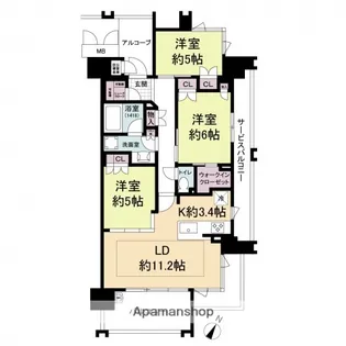 ブランシエラ広島【13階】の間取り