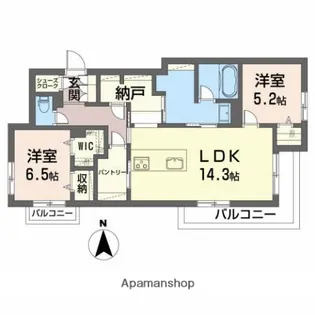 プランドール【3階】の間取り