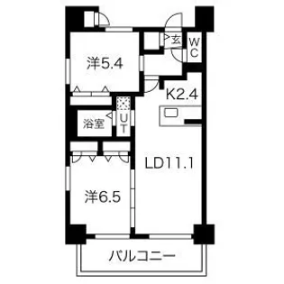 メイクス京橋川【11階】の間取り