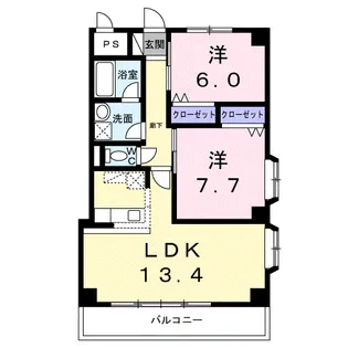プラザ初雪Aー1【2階】の間取り
