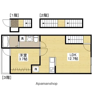 PABLO戸坂B棟【3階】の間取り