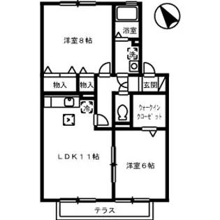 ランピオーネ【102号室】の間取り