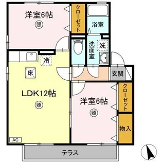 ラ・フォーベル B棟【1階】の間取り