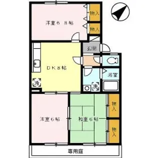 パークメゾンA棟【1階】の間取り