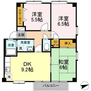 フォブール2中村【2階】の間取り