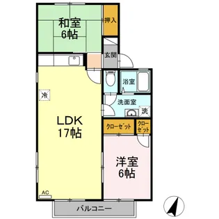 セジュール東雲 A棟【2階】の間取り