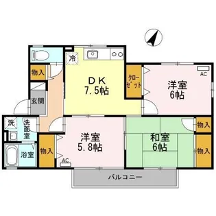 セジュール上安【2階】の間取り