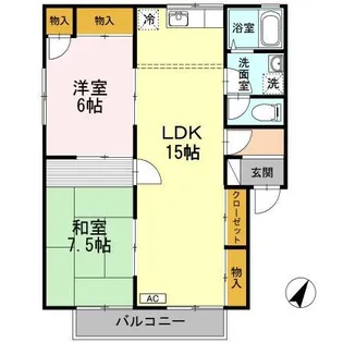 シャトー小林 A棟【201号室】の間取り
