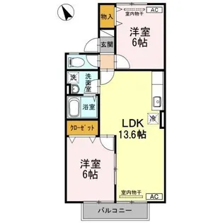 セジュール安東【1階】の間取り