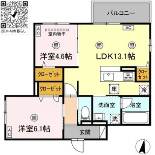 campanella温品【1階】の間取り