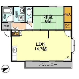 レヂデンス岡田B【2階】の間取り