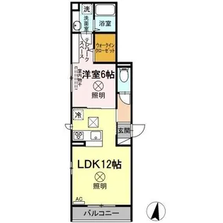 キャトルセゾン東霞【1階】の間取り