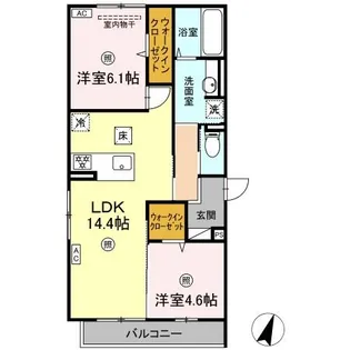 フェリーチェ西原【1階】の間取り