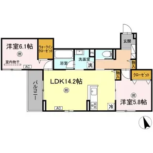 Onewide祇園【2階】の間取り