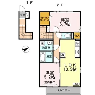 セジュールK【2階】の間取り