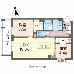 リバーサイドクレド【3階】の間取り
