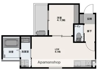 グランビア江波栄町【1階】の間取り